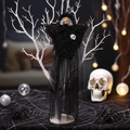 Halloween hangende heks decoratie met zwarte tule rok en miniatuur schedel accessoire - Zwarte Heks Hangend Ornament