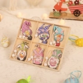 Lot de pendentifs nains de Pâques en bois dans une boîte à six compartiments décorés - Style A Ornements Suspendus en Bois à 6 Grilles(P-M95)