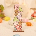 Décoration de Pâques en bois avec gnome et lapin pour une ambiance festive dans votre maison - Style Nain EASTER (P-M122)
