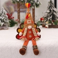 Gnome dindon de Thanksgiving avec longues jambes et plumes orange pour déco d'automne - Style de Tresse Féminine