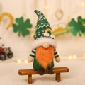 Gnomo di San Patrizio in peluche con cappello verde, barba arancione e arcobaleno - Ornamento Gnomo della Foresta Maschio