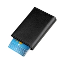 Portacarte verticale in pelle Saffiano nera con scomparti per più carte di credito - Nero (KB292)