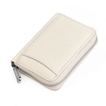 Detail of off-white lychee grain leather wallet featuring RFID blocking and card slot - Off-white