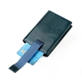 Portacarte in pelle crazy horse verde petrolio con pratico design a linguetta - Blu