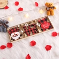Set decorazioni di San Valentino in legno con gnomo, lettere LOVE e orsetto a quadri - Stile A (P-M13)