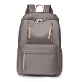 Women's brown waterproof nylon laptop backpack for casual travel and daily school use - Gray