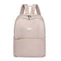Mochila beige minimalista de nailon para mujer con gran capacidad y diseño elegante de viaje - Blanco Roto