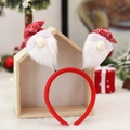 Christmas gnome headband with red plush fabric and white bearded forest man dolls - Red Forest Man Headband (B-C188 A)