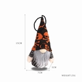 Halloween gnome plush ornament with orange skull hat and spider web body, 15cm height - Orange Skeleton Pattern (X-Y01 A)