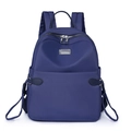 Zaino impermeabile blu navy in tessuto oxford con placca argentata da ufficio - Blu