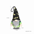 Halloween gnome plush with green striped body and black sequin bat hat 15cm size - Golden Bat Print (X-Y03 C)