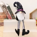 Halloween gnome plush toy with long legs and spider decoration in black and white - Black Style (X-Y16 B)