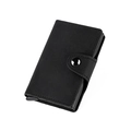 Black crazy horse leather wallet with automatic pop-up aluminum card holder and snap closure - Black (KB256)