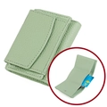 Compact mint green leather wallet with RFID blocking and litchi grain texture - Light Green (3001#)