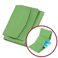 Three-fold grass green lychee pattern leather wallet with secure RFID blocking design - Avocado Green (3001#)