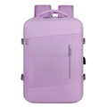 Dettaglio dello zaino business impermeabile con porta USB integrata in viola lavanda - Viola