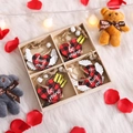 Ornamenti a cuore in legno per San Valentino con ali e frecce in scatola - Stile B Ornamenti in Legno Quattro Griglie