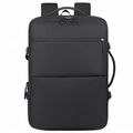 Large capacity black travel backpack for business trips with laptop compartment - Black