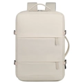 Dettaglio zaino da viaggio business bianco sporco impermeabile con fibbia laterale e spalline - Bianco Sporco
