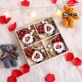 Pendenti a forma di gnomo in legno per San Valentino con cappelli a scacchi rossi e neri - Stile C Ornamenti in Legno Quattro Griglie