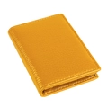 Vue détaillée du cuir jaune grainé avec des coutures de précision sur le bord - Jaune (KB150)