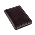 Détail du porte-cartes en cuir de vachette marron foncé avec couture de précision - Café (KB150)