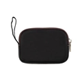Détail de pochette de rangement noire mate avec fermeture éclair et dragonne - Noir