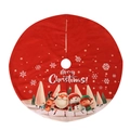 Rode kerstboomrok van 120cm met cartoon kerstman, rendier en tekst Merry Christmas - 4-Figuren Stijl (A-SQ33) / 120cm