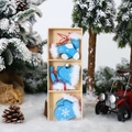 Set decorazioni natalizie in legno blu con calze, guanti e slitte in scatola regalo - Set in Legno Blu