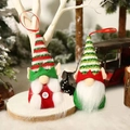 Gnomos de Navidad de peluche con gorros de rayas para decorar el árbol - Estilo Gnomo Elfo (D-GJ23)