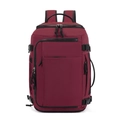 Deep red outdoor travel backpack with large capacity and ergonomic breathable shoulder straps - Red
