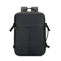 Zaino da viaggio business impermeabile ad alta capacità con porta USB in colore nero - Nero