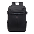 Waterproof 16-inch black business laptop backpack with minimalist flap-top design - Black