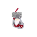 Calza di Natale grigia con gnomo, cuore rosso e decorazioni a stella - Stile C Grigio Stile Base (E-W21)