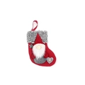 Calza di Natale con gnomo in feltro rosso e stella grigia per decorazione festiva - Stile D Rosso Stile Base (E-W24)