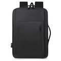 Zaino porta PC espandibile nero con porta USB e tessuto impermeabile per pendolari - Nero