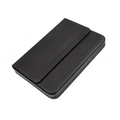 Makro-Detail des schwarzen Leder-Stiftetuis mit präziser Naht und mattem Finish - Schwarz