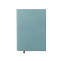 Λεπτομέρεια σημειωματάριου Tiffany blue με δερμάτινη υφή και καφέ σελιδοδείκτη - Γαλάζιο