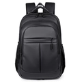 Sac à dos d'affaires noir pour ordinateur en tissu imperméable avec port USB - Noir