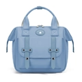 Light blue mommy bag with large capacity, durable double handles and metallic rivets - Blue