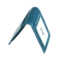 Détail du portefeuille en cuir bleu avec carte de protection RFID et fente d'identité - Bleu