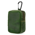 Dark green crazy horse leather small waist bag with mountaineering buckle and zipper - Green (2067)