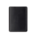 Detail view of premium black crazy horse leather sleeve for MacBook Pro 14.2 inch - Envelope Style (7076-Black)