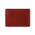 Detailed close-up of red leather laptop sleeve featuring white contrast stitching - Envelope Style (7075-Red)