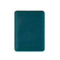 Macro shot of dark green crazy horse leather case with fine stitching for MacBook Pro 16 - Envelope Style (7076-Blue)