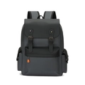Zaino vintage da uomo bicolore con tasche multiple e tessuto impermeabile resistente - Nero e Grigio
