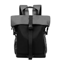 Zaino porta casco impermeabile roll-top con spallacci in rete traspirante per pendolari - Grigio
