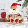 Santa Claus drawstring gift bag made of knitted fabric and burlap, 28x26cm holiday pouch - Santa Claus