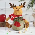 Reindeer Christmas drawstring gift bag with plush fabric and 28cm height dimensions - Elk Style