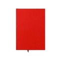 Minimalist red leather B5 journal with lychee texture and matching ribbon bookmark - Red